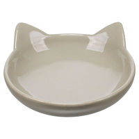 Produktbild von Flamingo Cena Futter- und Trinknapf aus Keramik für Katzen, rund, Beige, 140 ml