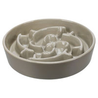 Produktbild von Flamingo Cena Slow Feeder Futternapf aus Keramik rund beige 640 ml