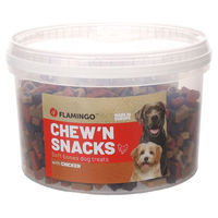 Produktbild von Flamingo Chew'n Snack Hundekausnack Knochen mit Huhn Lamm und Fisch ohne Zucker 1,4 kg