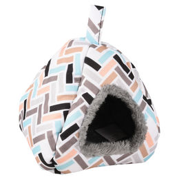 Flamingo Clavio Stoffhäuschen für Hamster und Katzen bunt 13x13x15cm – Bild 1 von 3