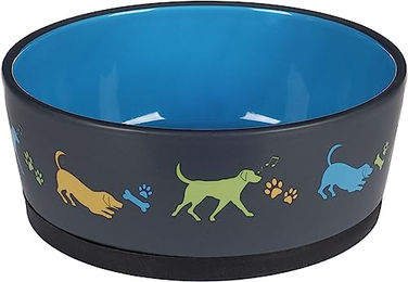 Produktbild von Flamingo CORI Keramik Futter- und Trinknapf für Hunde Blau Rund Anti-Rutsch 1250ml - 1250 ml