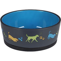 Produktbild von Flamingo CORI Keramik Futter- und Trinknapf für Hunde Blau Rund Anti-Rutsch 1250ml - 1250 ml