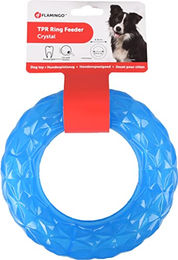 Flamingo Crystal Ring Futterautomat für Vögel aus TPR in Blau Transparent Grösse M Durchmesser 18cm – Bild 1 von 3