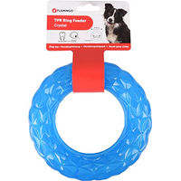 Produktbild von Flamingo Crystal Ring Futterautomat für Vögel aus TPR in Blau Transparent Grösse M Durchmesser 18cm
