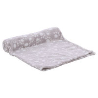 Produktbild von Flamingo Decke Dario Fleece Beige/Weiß mit Pfotenmuster 70 x 100 cm