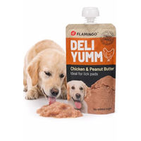Produktbild von Flamingo Deli Yumm Pasta Huhn und Erdnussbutter Hundesnack ohne Zucker 90g - 90 g