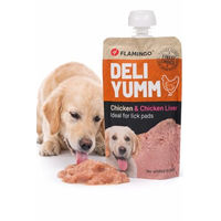 Produktbild von Flamingo Deli Yumm Pasta Paste Huhn mit Leber für Hunde 90g ohne Zucker und Konservierungsstoffe - 90 g