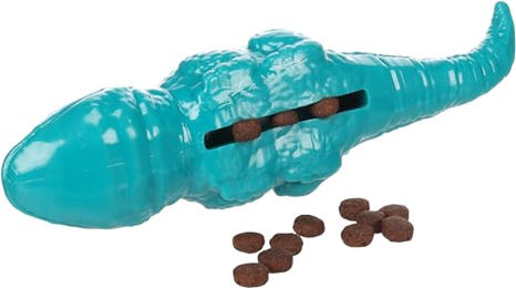 Flamingo Dilo Leguan Hundespielzeug aus TPR in Türkis mit Squeaker und Befüllfunktion für mittelgroße bis große Hunde – Bild 1 von 5