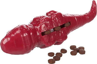 Flamingo Dilo Leguan Hundespielzeug aus TPR mit Squeaker in Rot – Bild 1 von 5
