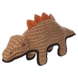Flamingo Dobbla Dinosaurier Hundespielzeug aus Stoff mit Quietschefunktion beige – Bild 1 von 4