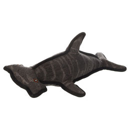 Flamingo Dobbla Hammerhai Hundespielzeug aus Stoff mit Quietschefunktion Grau 41x19x14cm – Bild 1 von 5