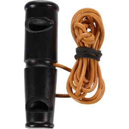 Produktbild von Flamingo Doppelton Büffelhorn-Hundepfeife Soni S aus Naturmaterial Schwarz 6,5 cm