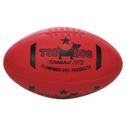 Flamingo Downa Rugby Hundespielzeug Ball aus Latex in Rot mit Squeaker – Bild 1 von 2