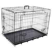 Produktbild von Flamingo Drahtkäfig Nyo Schwarz Größe M mit Schiebetür für mittelgroße Hunde 47x77x53,5cm