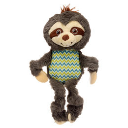 Flamingo Drala Hundespielzeug Faultier aus Plüsch grau mit Squeaker – Bild 1 von 3