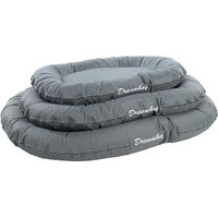 Produktbild von Flamingo Dreambay Ovales Hundebett aus Mikrofaser in Türkis und Grau für große Hunde mit Gelenksupport 100x75x15 cm