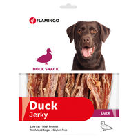 Produktbild von Flamingo Duck Jerky Hundensnack aus Ente mit hohem Fleischanteil und Monoprotein 400 g - 400 g