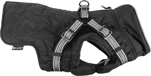Flamingo Duker Hundemantel Winter Schwarz mit Fleecefutter wasserabweisend 40cm – Bild 1 von 4