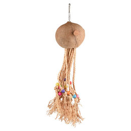 Produktbild von Flamingo Duma Oktopus Intelligenzspielzeug für Vögel mit Kokosnuss und bunten Perlen - 50 cm