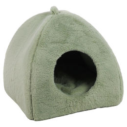 Flamingo Ebby Katzenhöhle Iglu aus Plüsch in Grün 38 x 38 x 40 cm – Bild 1 von 1