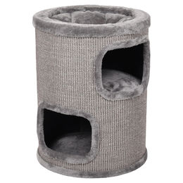 Flamingo Enes Kratztonne für Katzen Grau aus Sisal und Plüsch Größe S – Bild 1 von 10