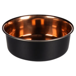 Flamingo Ezra Futter- und Trinknapf aus Edelstahl Schwarz/Kupfer Groß für Hunde und Katzen - 1,8 l – Bild 1 von 3