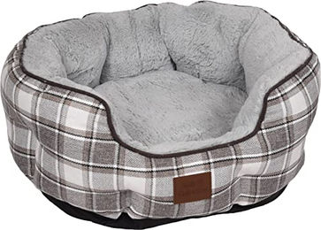 Flamingo F Hundekorb und Katzenspielzeug Set mit Decke und Stuhl aus Plüsch Grau 63 x 51 x 25 cm – Bild 1 von 4