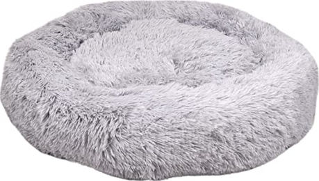 Flamingo F Korb rund hellgrau aus Plüsch 70 cm - 70 cm – Bild 1 von 3