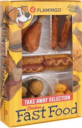 Flamingo Fast Food Hundesnack Box mit Huhn und Garnele ohne Zucker 260 g - 260 g – Bild 1 von 6