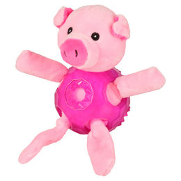Produktbild von Flamingo Fat Bellies Hundespielzeug aus Plüsch und TPR in Rosa 18 cm - 18 cm