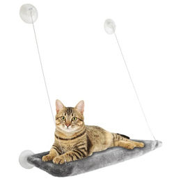 Flamingo Fensterhängematte Chill Grau für Katzen mit abnehmbarem Bezug 55x32x3cm – Bild 1 von 8