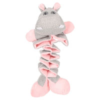 Produktbild von Flamingo Filsy Nilpferd Plüschspielzeug für Welpen Rosa Grau mit Squeaker und Knistergeräusch