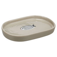 Produktbild von Flamingo Fisha Futter- und Trinknapf aus Keramik oval taupe 130 ml