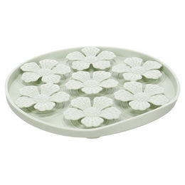 Flamingo Fleur Leckmatte aus Silikon für Hund und Katze rund hellgrün Ø 20 cm – Bild 1 von 3