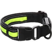 Produktbild von Flamingo Flitzy Hundehalsband aus Nylon mit LED und wiederaufladbarem Akku Schwarz Gelb Größe M 35-50cm - 1 Stk.