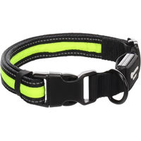 Produktbild von Flamingo Flitzy Hundehalsband mit LED aus Nylon in Schwarz und Gelb wasserabweisend USB-ladbar Größe L 42-63cm - 1 Stk.