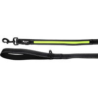Produktbild von Flamingo Flitzy LED-Hundeleine aus Nylon in Schwarz-Gelb mit wasserabweisender Funktion und wiederaufladbarem Akku 130 cm x 25 mm - 1,3 m