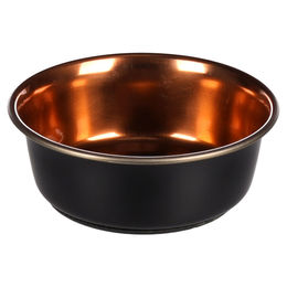Flamingo Fress- und Trinknapf Ezra aus Edelstahl für Hunde und Katzen Schwarz/Kupfer Klein bis Mittel - 475 ml – Bild 1 von 2