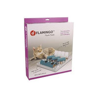 Produktbild von Flamingo Fumbo Intelligenzspielzeug aus Holz für Katzen und Kitten Grau/Blau