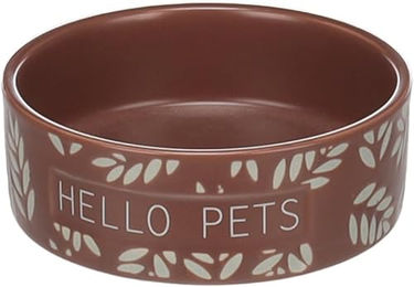 Flamingo Futter- und Trinknapf Leafs für Hamster aus Keramik Braun - 100 ml – Bild 1 von 2