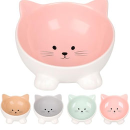 Flamingo Futter- und Trinknapf Puzi für Katzen aus Keramik Rosa 125 ml - 125 ml – Bild 1 von 4
