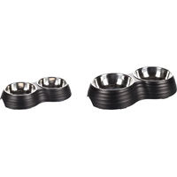 Produktbild von Flamingo Futter- und Wassernapf für Hunde aus Edelstahl in Schwarz - 2 x 160 ml