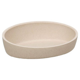 Flamingo Futternapf Kaunis aus Bambus oval beige für Hunde – Bild 1 von 1