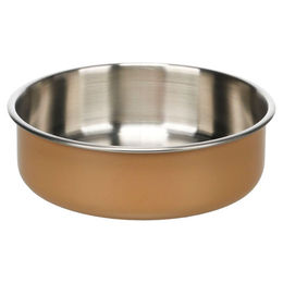 Flamingo Futternapf und Trinknapf Yumi rund aus Edelstahl beige für Hunde – Bild 1 von 1
