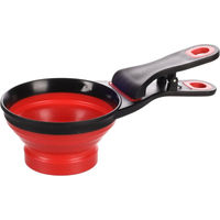 Produktbild von Flamingo Futterschaufel Suri mit Taschenclip in Rot/Schwarz aus TPR - 237 ml