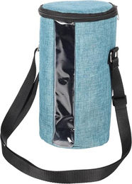 Flamingo Futtertonne Blau für Hunde 2,6L mit PVC-Sichtfenster und verstellbarem Schultergurt - 2,6 l – Bild 1 von 6