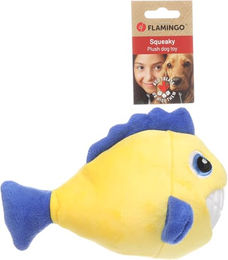 Flamingo Gebla Clownfisch Hundespielzeug aus Plüsch Gelb mit Squeaker und Snackfunktion – Bild 1 von 4
