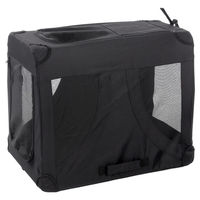 Produktbild von Flamingo Gepetto Transportbox für Hunde Schwarz Größe S aus wasserabweisendem Nylon