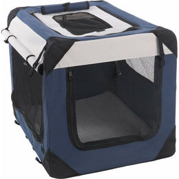 Flamingo Geronimo Transportbox für Hunde Blau Größe S mit Metallrahmen und herausnehmbarem Boden – Bild 1 von 11