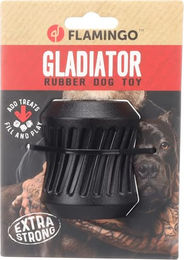 Flamingo Gladiator Snackzylinder Kauspielzeug aus Gummi Schwarz S 7,5x6,5x6,5cm – Bild 1 von 4